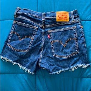 Levi’s high waisted jean shorts.